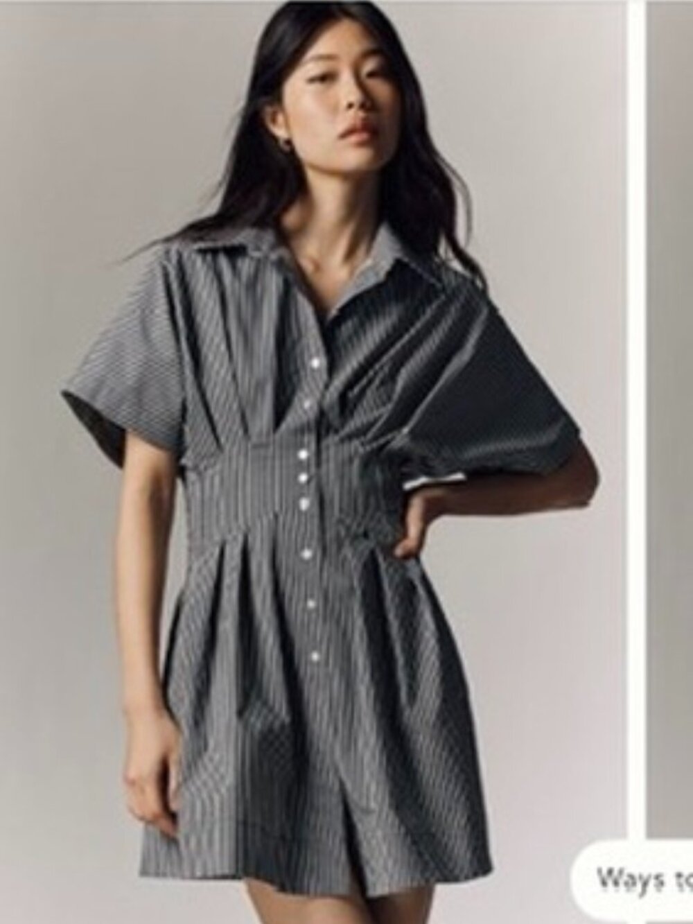 Anthropologie Black and White Striped Dress
